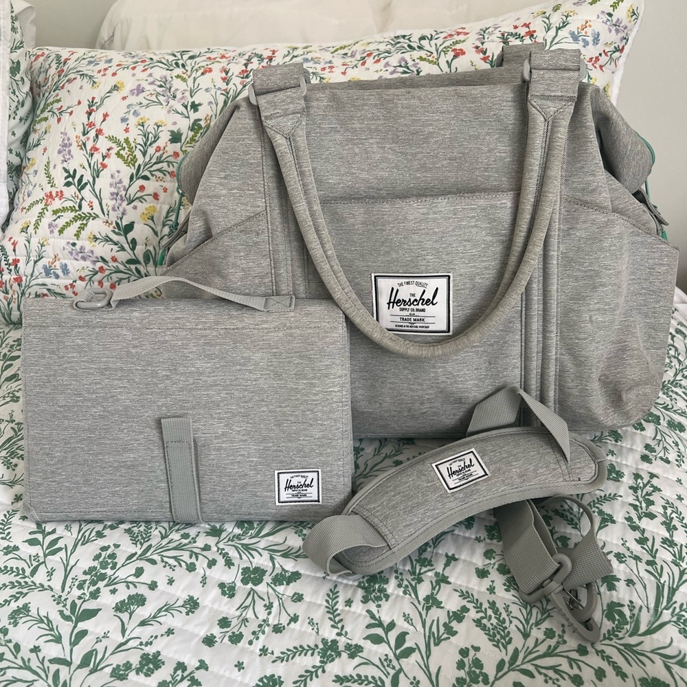 Herschel Diaper Bag with changing pad and shoulder strap